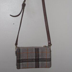 NWOT LADIES JEN & COMPANY CROSSBODY BAG - TAN PLAID